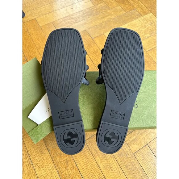 Gucci Women's Black Marmont Rubber Slides - Size 9 - Picture 6 of 6